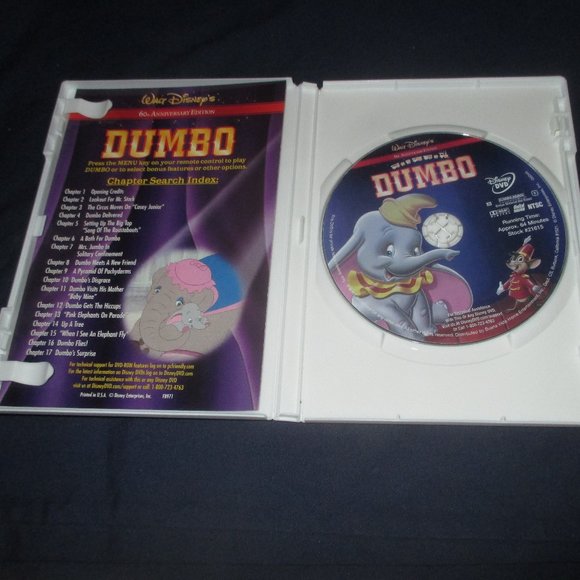 Walt Disney's Dumbo (DVD, 2001, 60th Anniversary Edition, Canadian Edition) - Picture 2 of 3